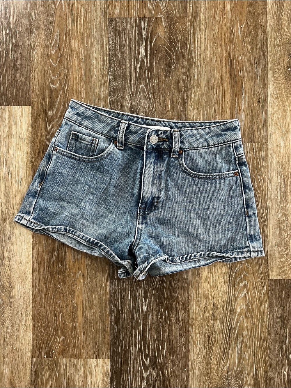 PacSun Women's High-Rise Washed Denim Jean Shorts - Light Blue